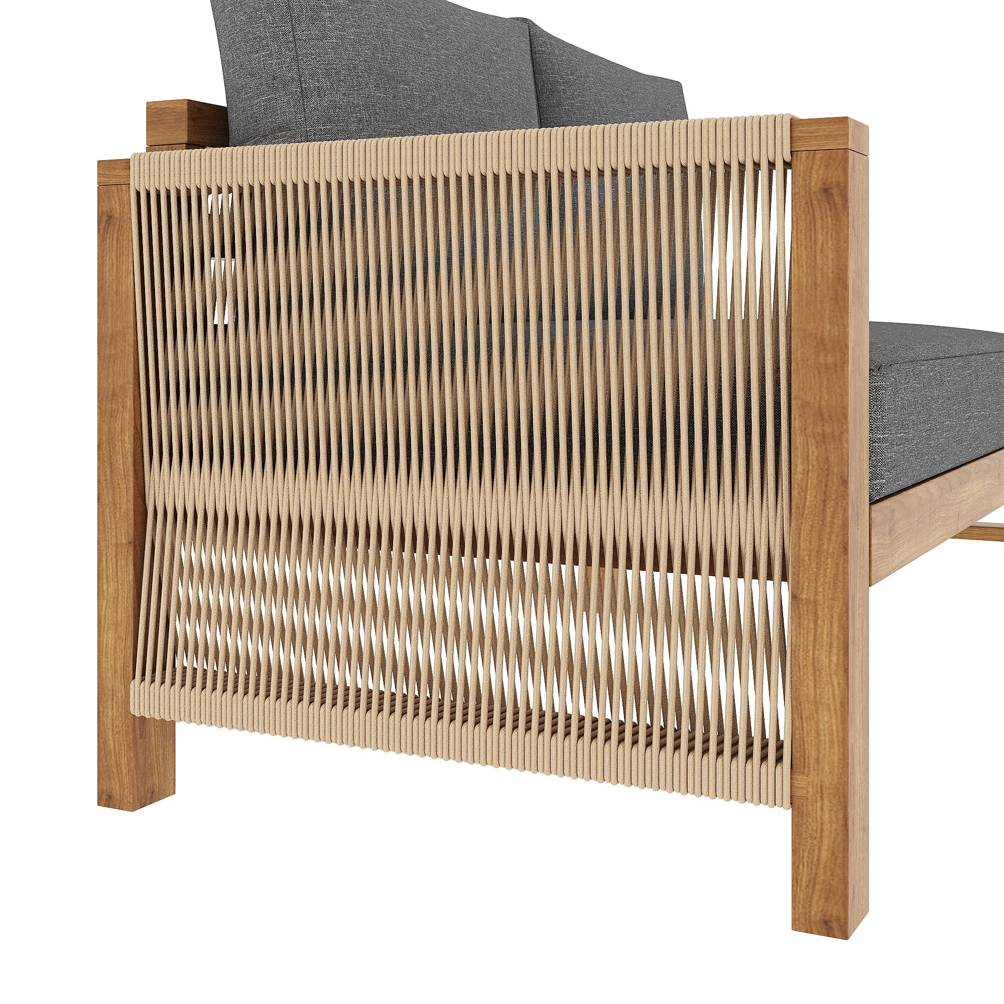 Salon de jardin modulable bois acacia extérieur canapé d'angle 6 places gris - ComfortXL Outdoor Living - Image 8