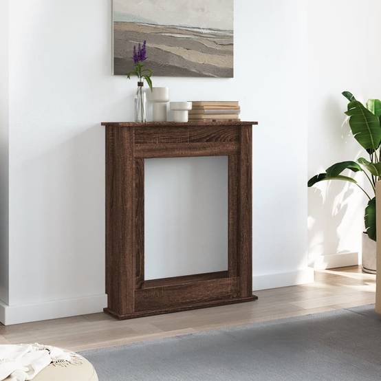 Manteau de Cheminée Effet Bois pour Salon Décoratif avec Étagère 75x20x87.5 cm Chêne Marron - ComfortXL Outdoor Living - Image 3