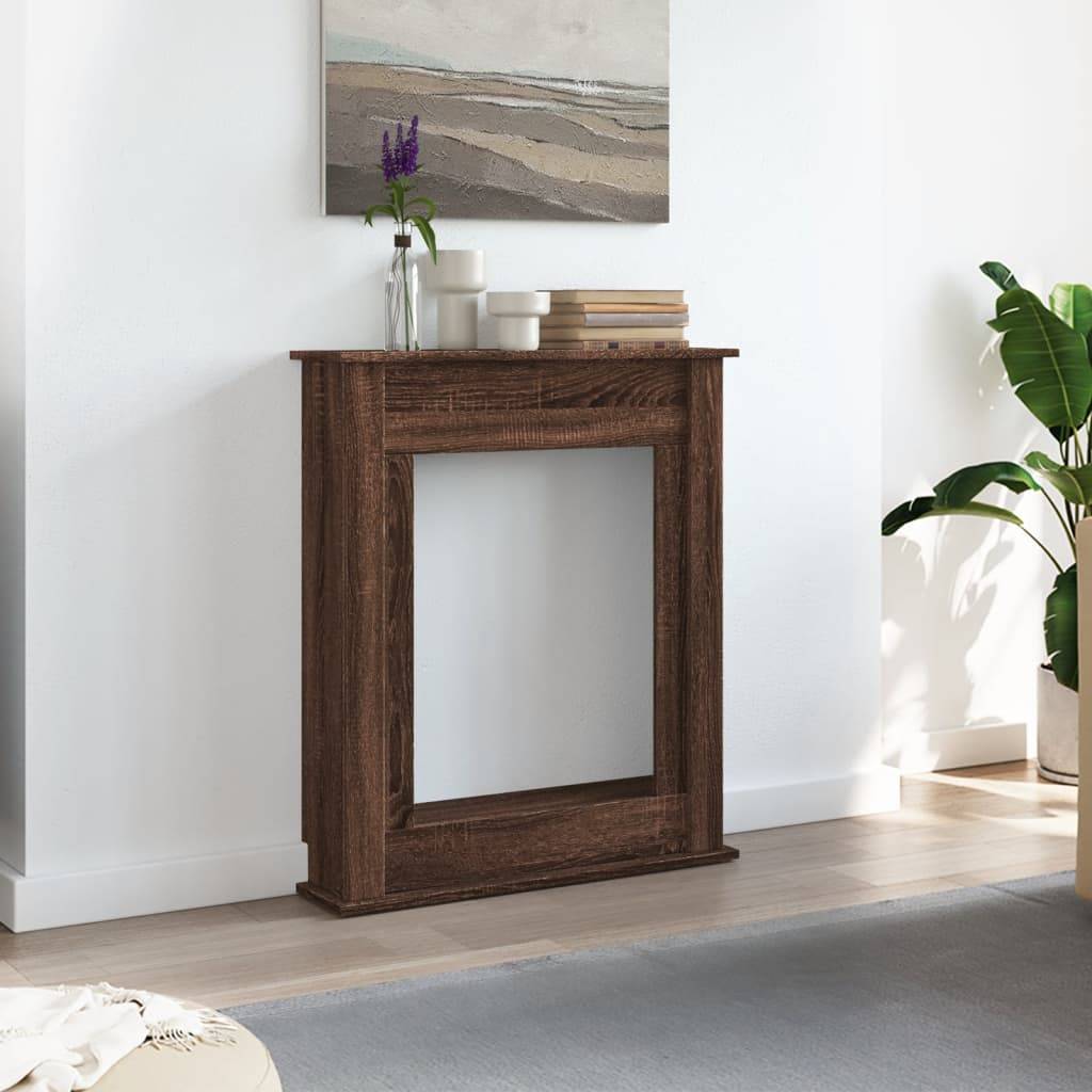 Manteau de Cheminée Effet Bois pour Salon Décoratif avec Étagère 75x20x87.5 cm Chêne Marron - ComfortXL Outdoor Living - Image 3