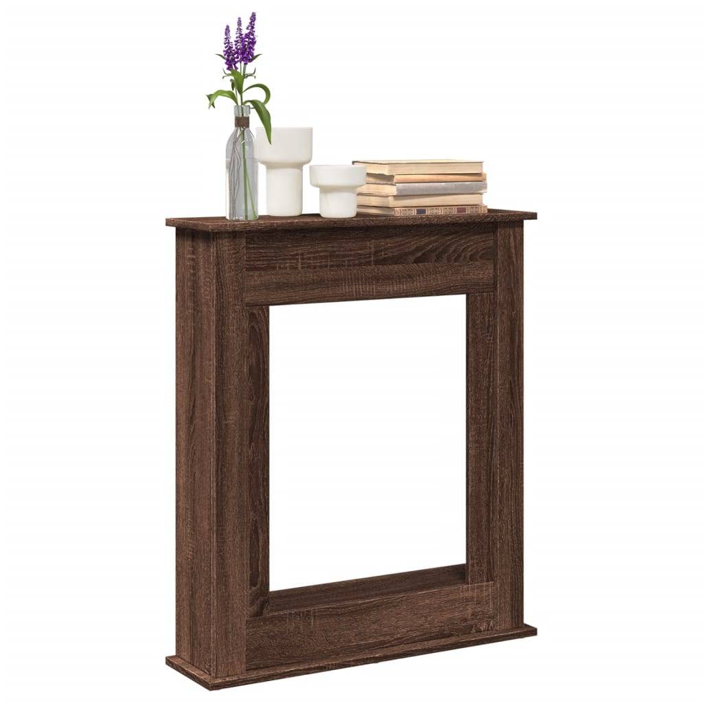 Manteau de Cheminée Effet Bois pour Salon Décoratif avec Étagère 75x20x87.5 cm Chêne Marron - ComfortXL Outdoor Living - Image 1