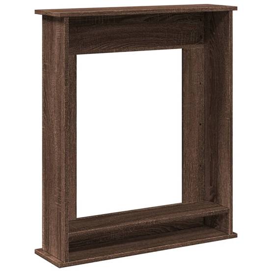 Manteau de Cheminée Effet Bois pour Salon Décoratif avec Étagère 75x20x87.5 cm Chêne Marron - ComfortXL Outdoor Living - Image 6