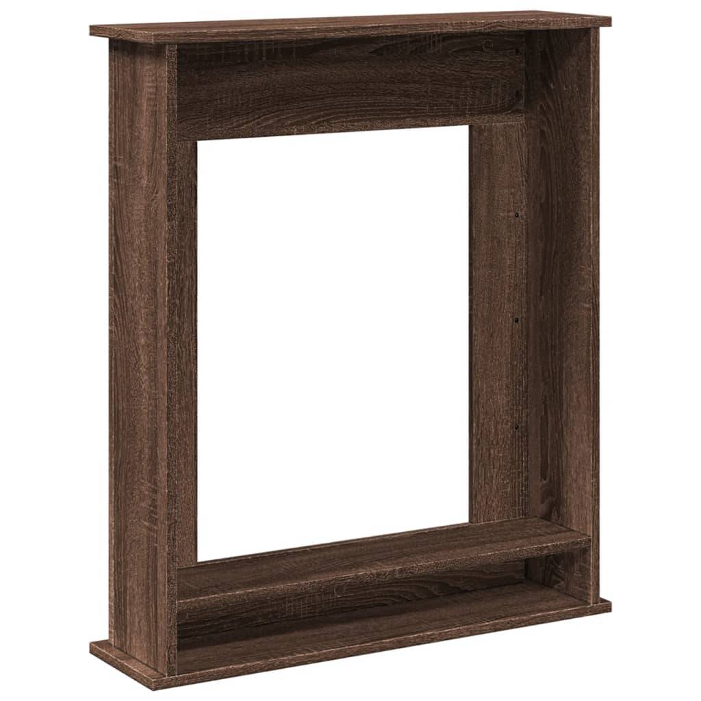 Manteau de Cheminée Effet Bois pour Salon Décoratif avec Étagère 75x20x87.5 cm Chêne Marron - ComfortXL Outdoor Living - Image 6