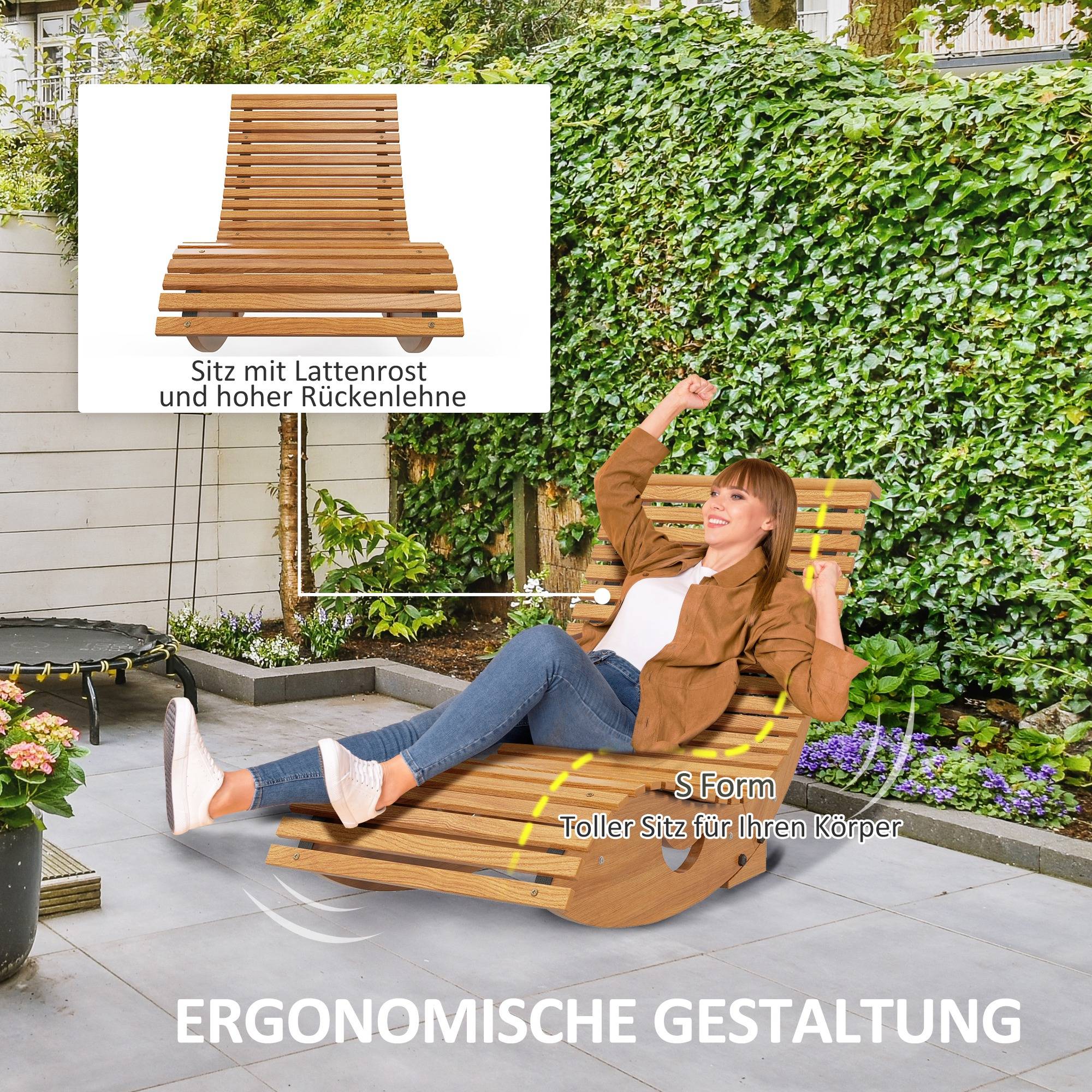 Balancelle de jardin bois de pin marron clair 130 x 60 x 60 cm - PANGIVO - Image 7