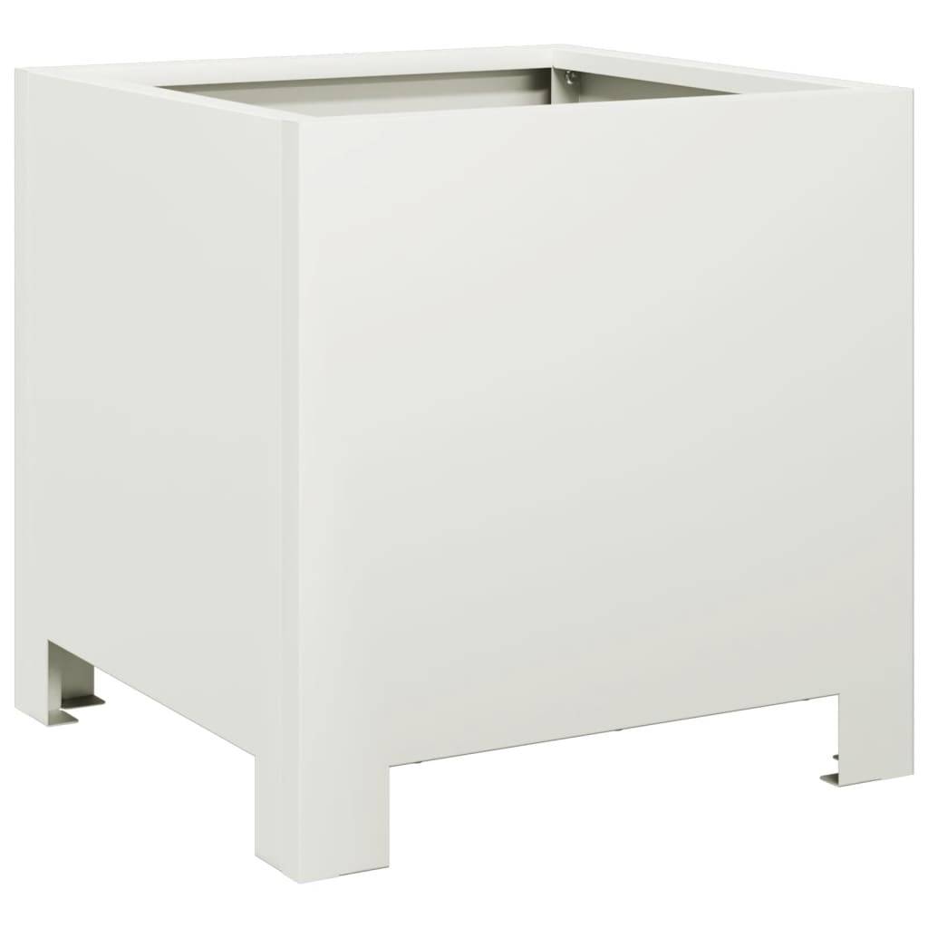 Jardinière | Pot de fleurs | Cache-pot | Bac à fleurs blanc 30x30x30 cm acier - Image 6