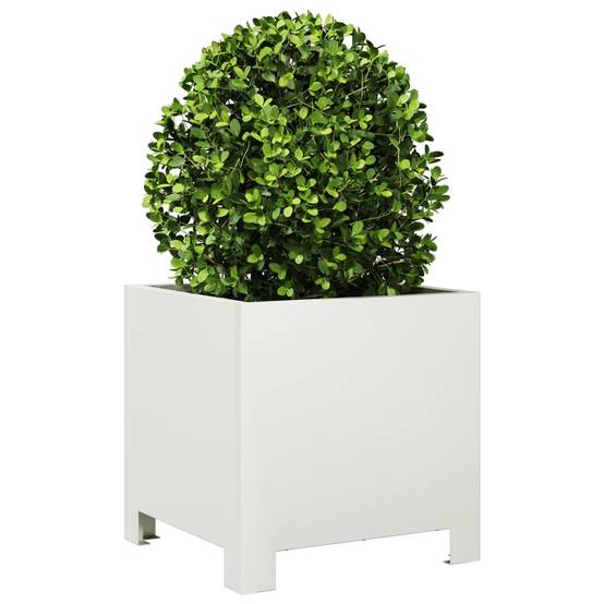 Jardinière | Pot de fleurs | Cache-pot | Bac à fleurs blanc 30x30x30 cm acier - Image 3