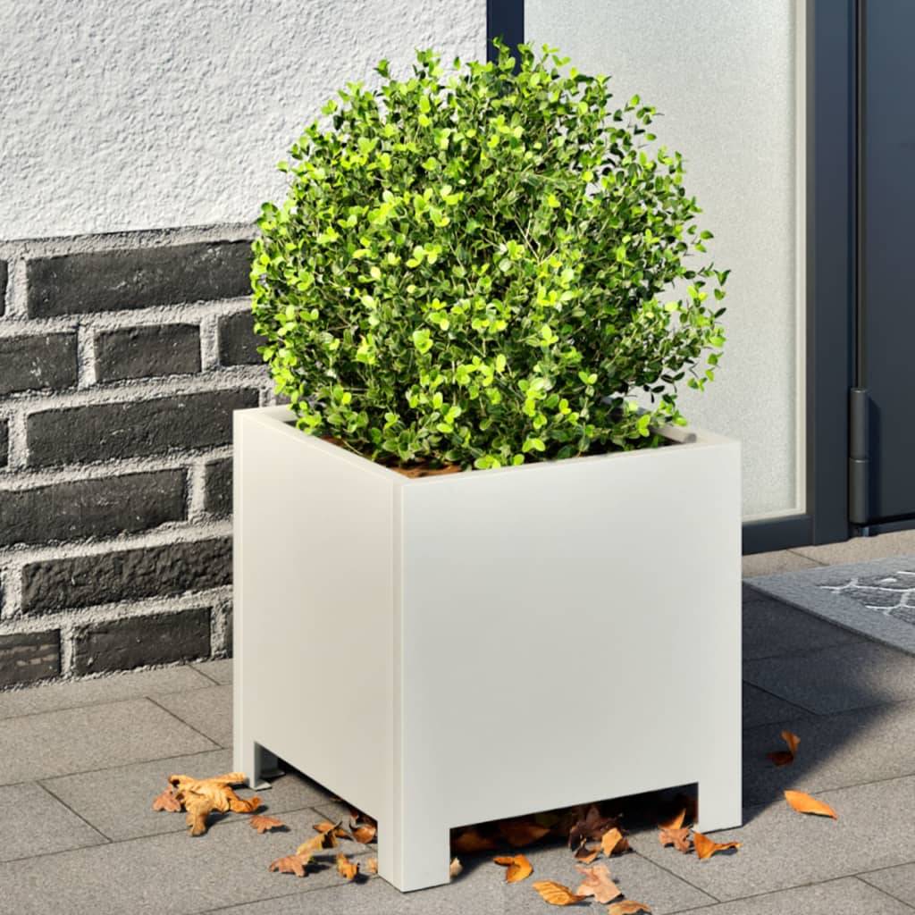 Jardinière | Pot de fleurs | Cache-pot | Bac à fleurs blanc 30x30x30 cm acier - Image 2