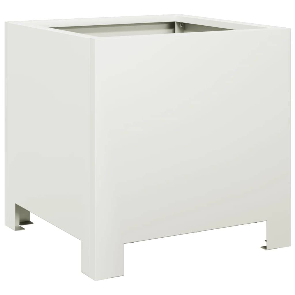 Jardinière | Pot de fleurs | Cache-pot | Bac à fleurs blanc 30x30x30 cm acier - Image 1