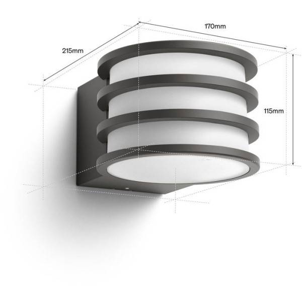 Applique murale - PHILIPS HUE - Lucca - Anthracite - A60 WCA - IP44 - Image 5