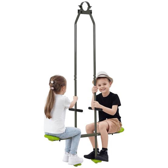 Balançoire agrès vis-à-vis pour les enfants en acier et plastique pour portique - 3 à 6 ans 97,5 x 23 x 170 cm - Image 1