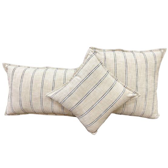 Home Maison - Housse de coussin 100% coton rayures rustiques LOURMARIN - HOME MAISON - Coton - Beige - Image 4