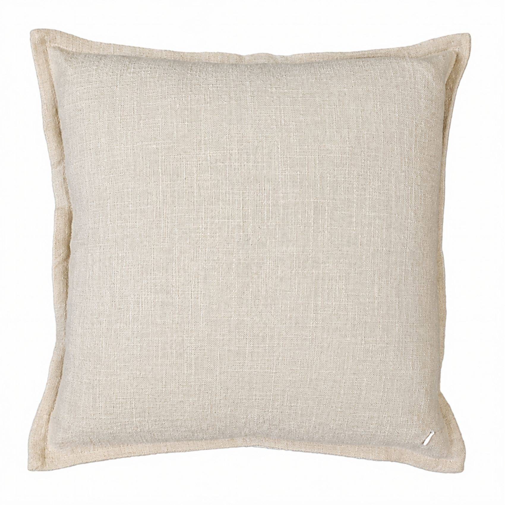 Home Maison - Housse de coussin 100% coton rayures rustiques LOURMARIN - HOME MAISON - Coton - Beige - Image 2