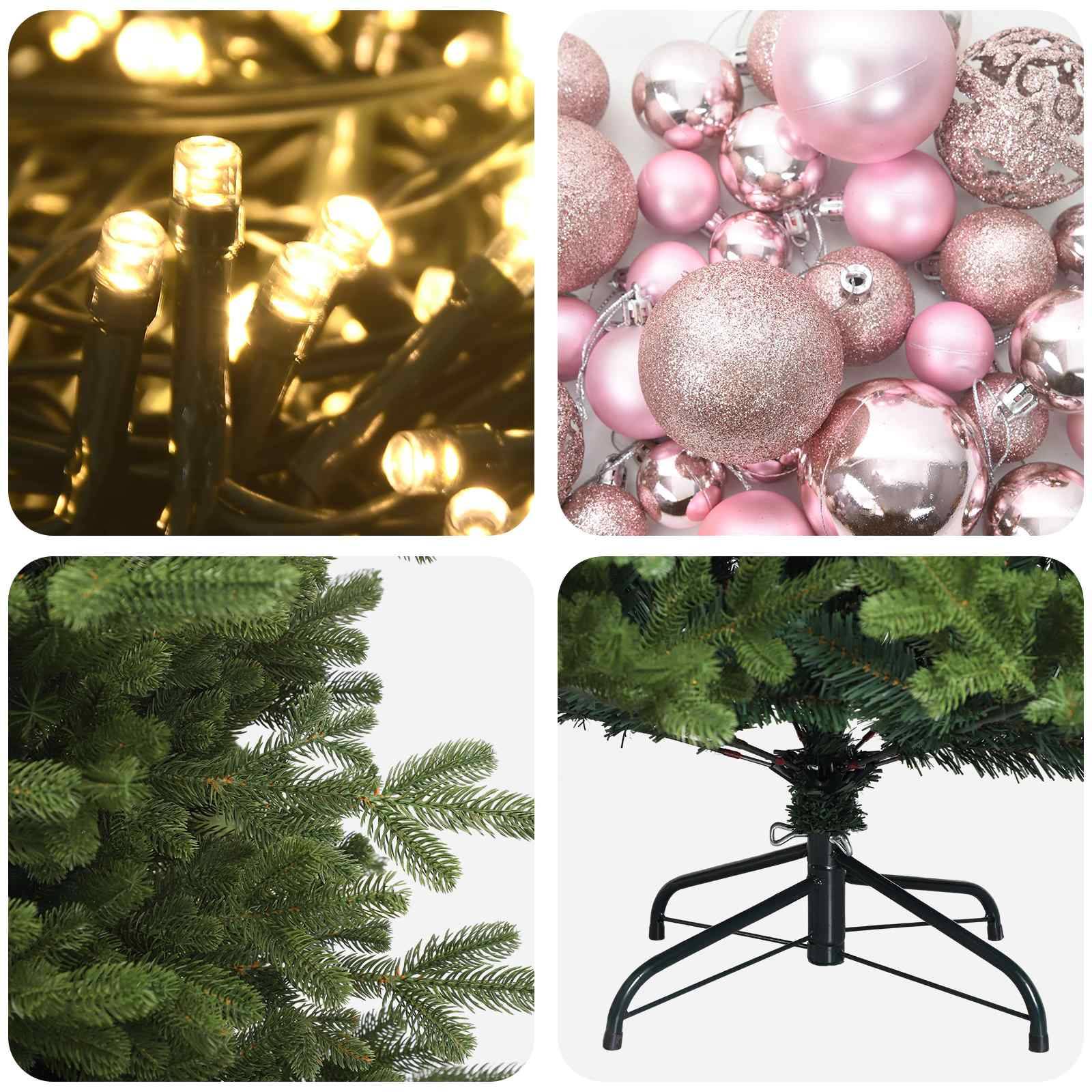 Vidaxl - Sapin de Noël artificiel avec boules 180 cm 300 LED Blanc chaud vidaXL 3466699 - Image 8