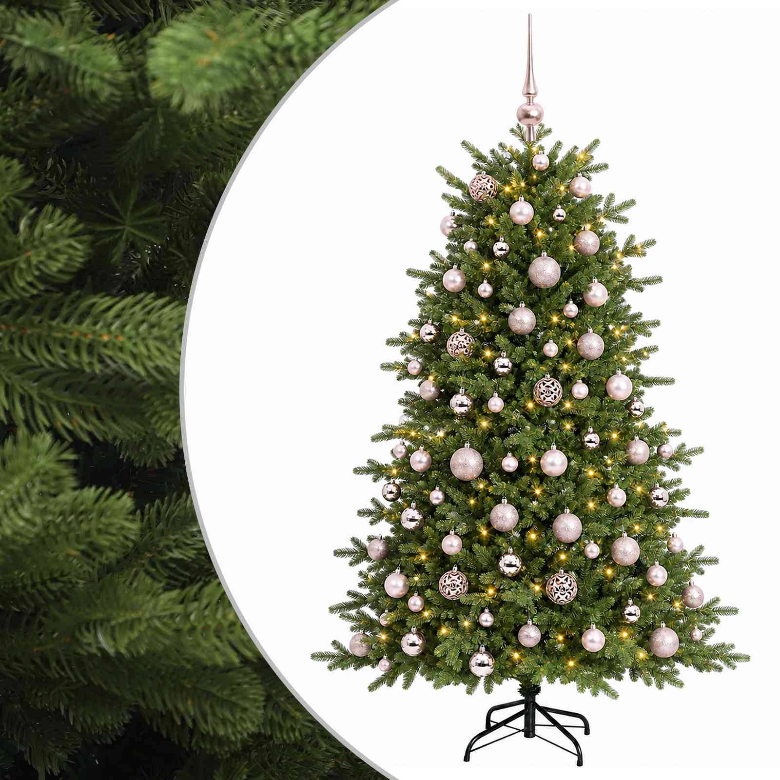 Vidaxl - Sapin de Noël artificiel avec boules 180 cm 300 LED Blanc chaud vidaXL 3466699 - Image 2