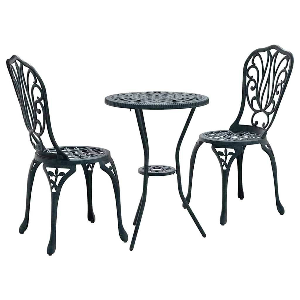 Vidaxl - Ensemble bistro de jardin 3 pcs-Salons de jardin Vert Aluminium 451925 - Image 2