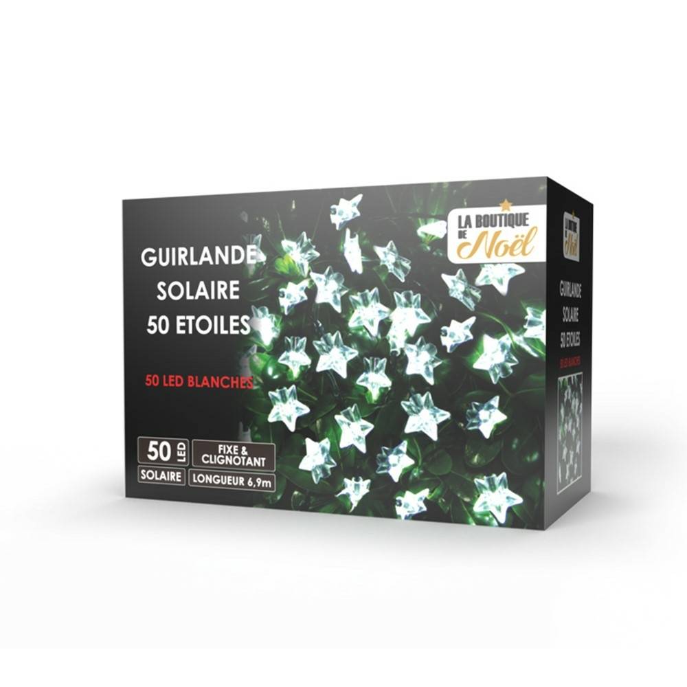 Guirlande solaire à LED forme "étoiles" 4 mètres Transparent - Image 2