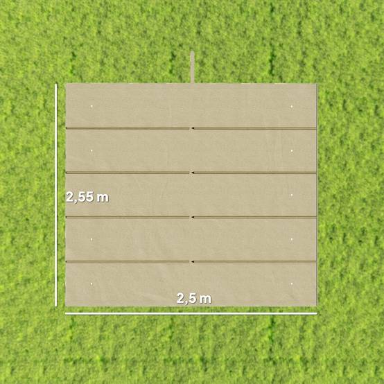 Toit rechange pergola 3x3 m rétractable trous pluie résistant polyester beige 250x255 cm - Image 5