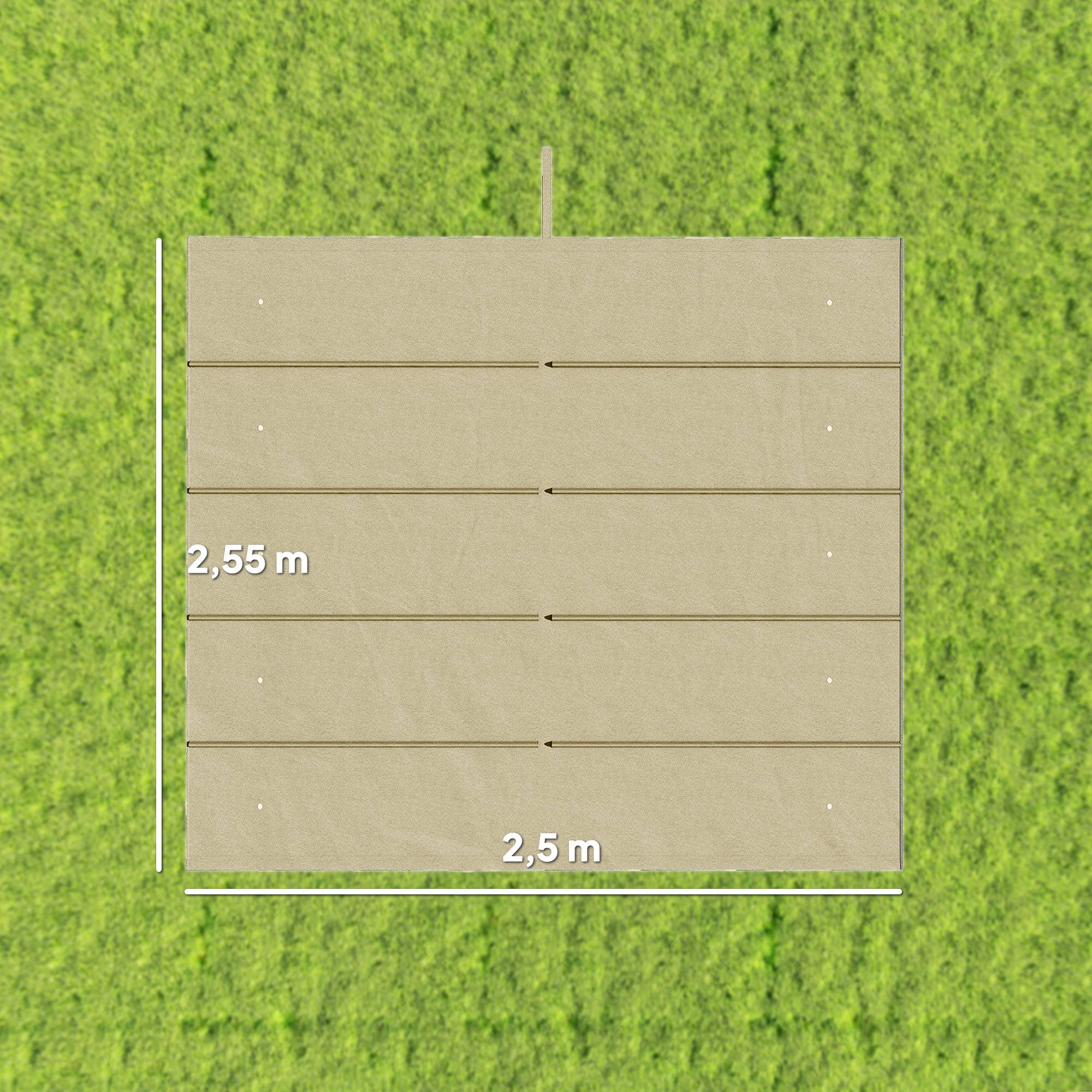 Toit rechange pergola 3x3 m rétractable trous pluie résistant polyester beige 250x255 cm - Image 5