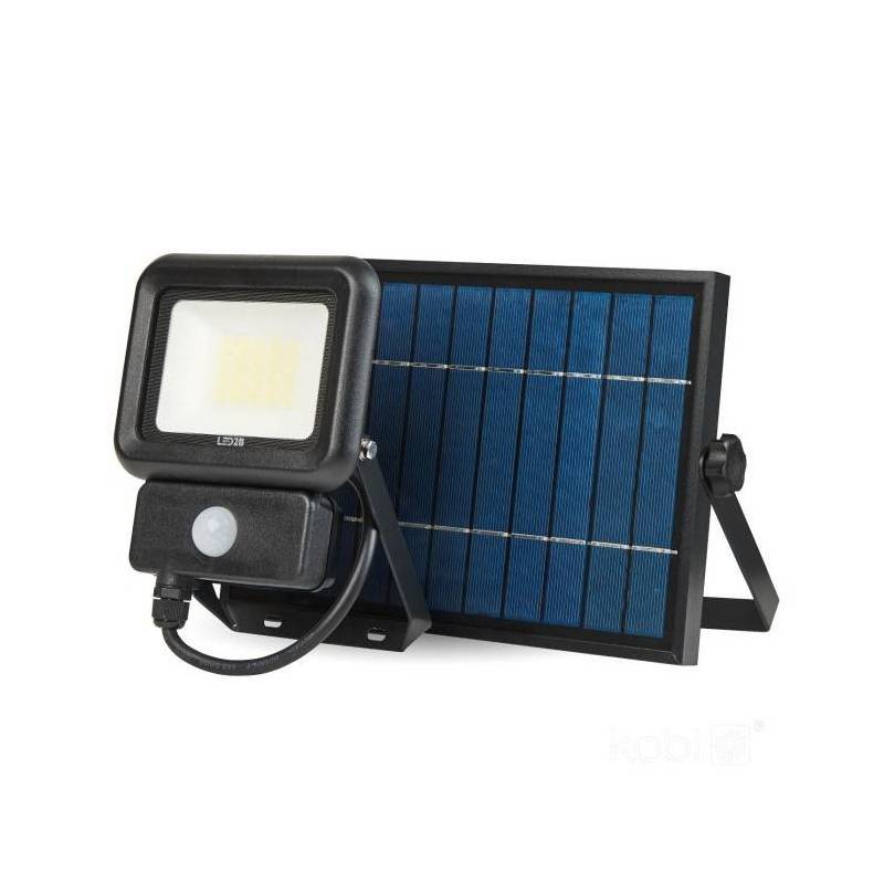 Projecteur led solaire 20W 1400 lumens détecteur de mouvement LED blanc froid 6500k extérieur IP65 professionnel - Image 1