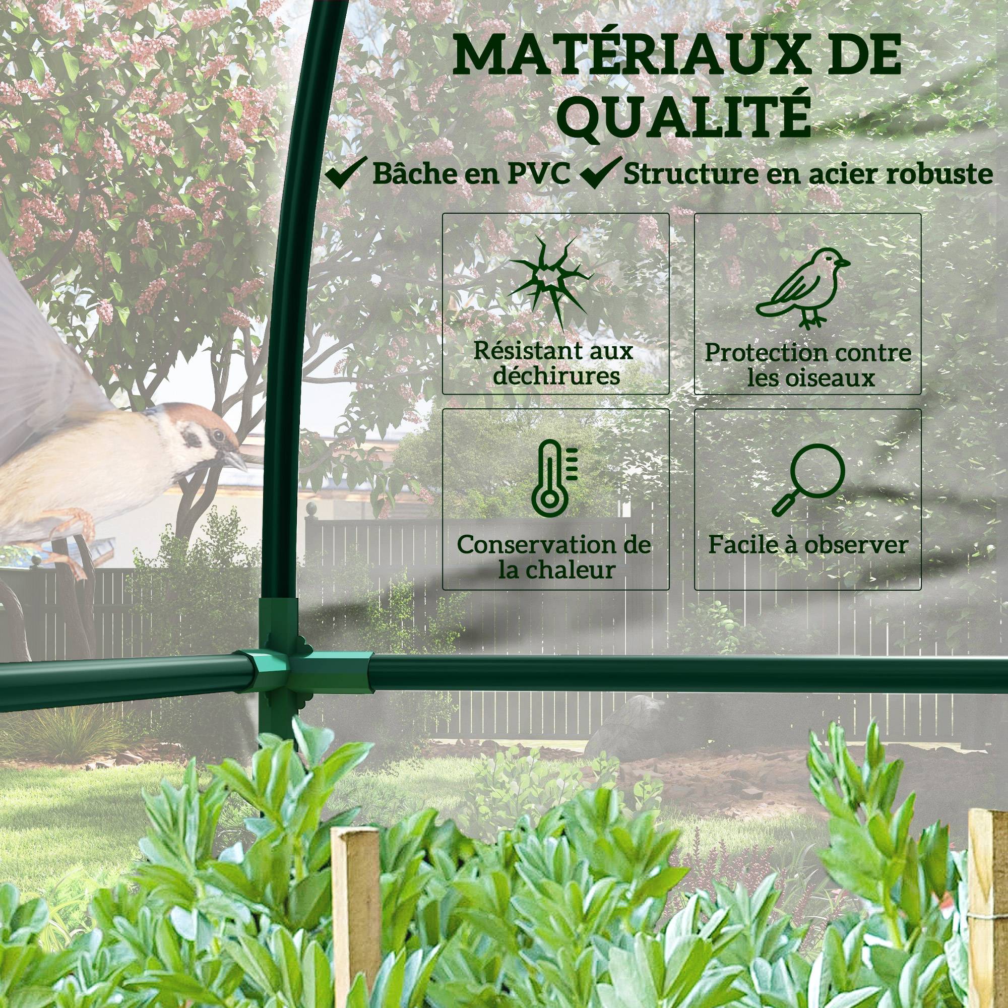 Sans Marque - Serre adossée PVC renforcé 214x118x212 cm 2 portes serre balcon murale transparente - Image 6