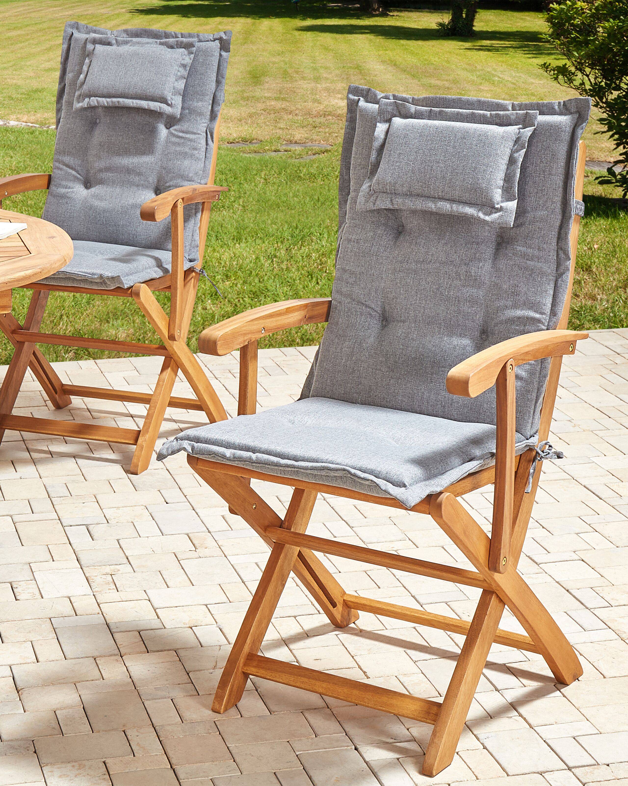 Beliani - Chaise de jardin Acacia Gris MAUI II - 46x48x92- Beliani - Image 1