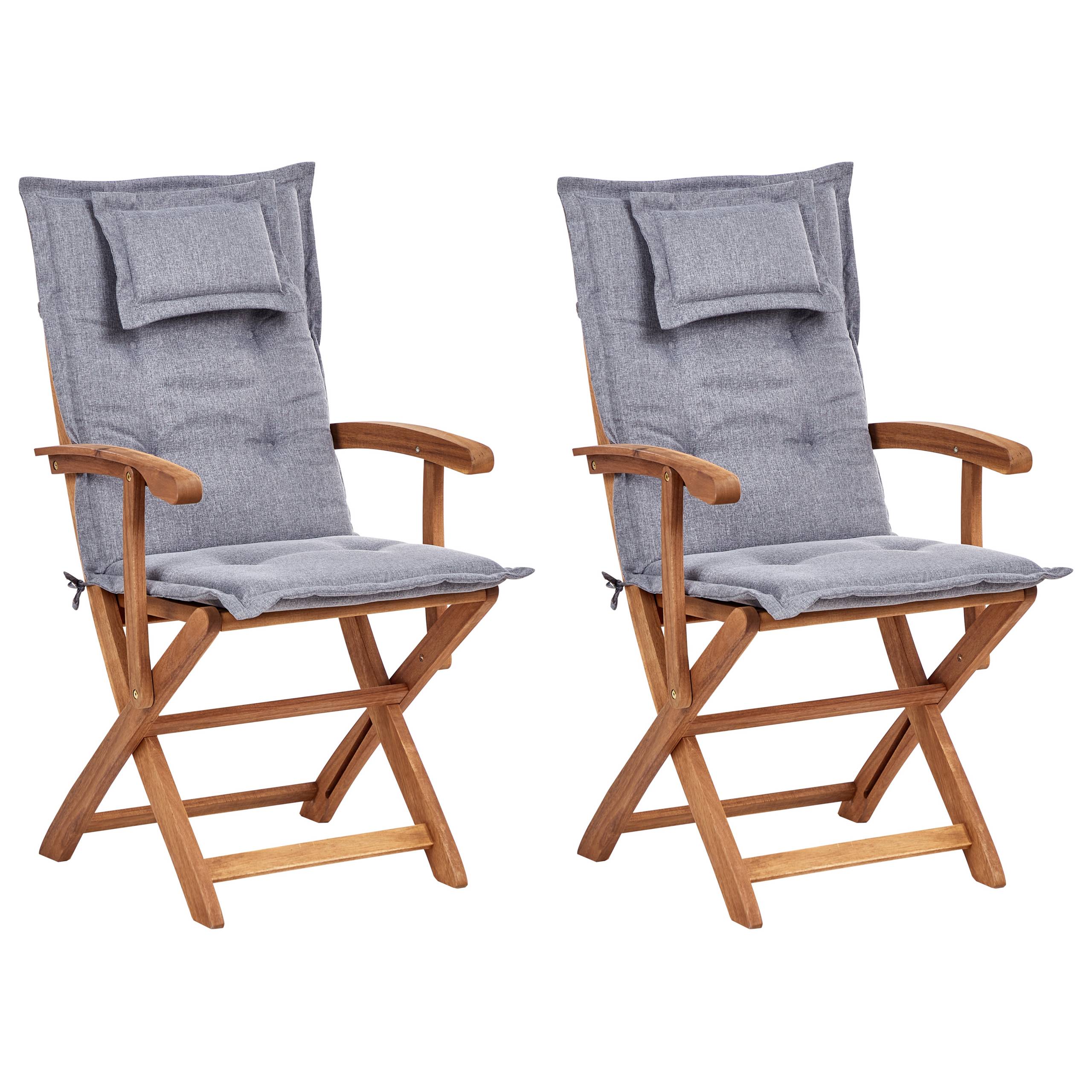 Beliani - Chaise de jardin Acacia Gris MAUI II - 46x48x92- Beliani - Image 2