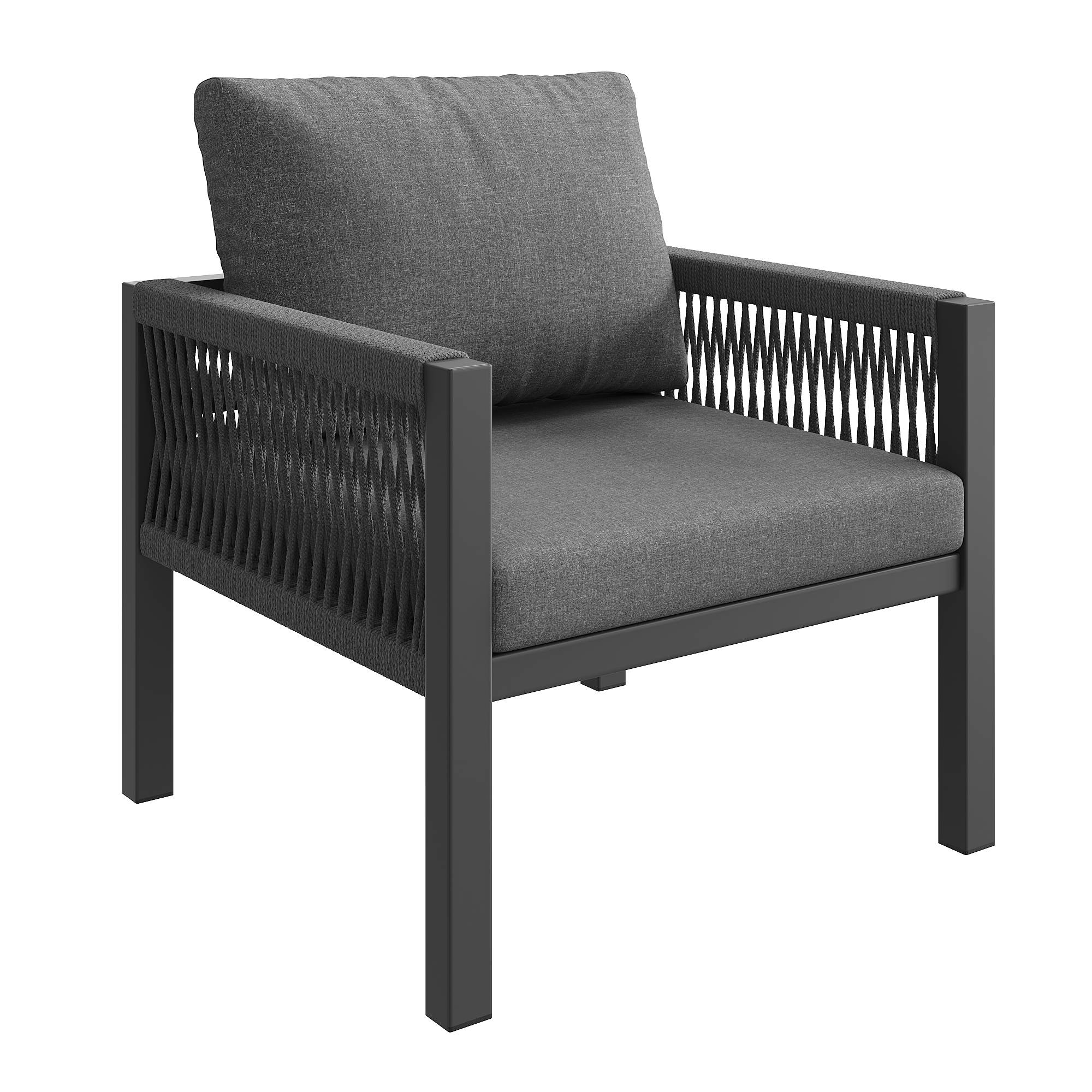 Salon de Jardin avec 3 Canapés 2 Places 1 Fauteuil 1 Banc 1 Table pour 8 personnes Gris - Image 6