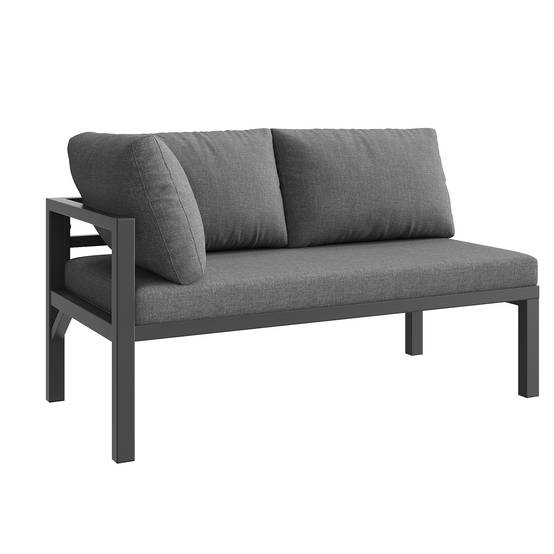Salon de Jardin avec 3 Canapés 2 Places 1 Fauteuil 1 Banc 1 Table pour 8 personnes Gris - Image 8