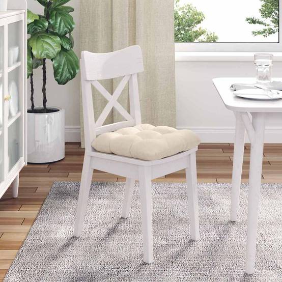 Lot de 4 Coussins de Siège Microfibre Antitache Déhoussable pour Salle à Manger Beige 40x40 cm – ComfortXL Outdoor Living - Image 4