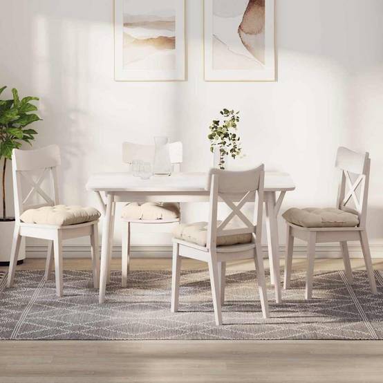 Lot de 4 Coussins de Siège Microfibre Antitache Déhoussable pour Salle à Manger Beige 40x40 cm – ComfortXL Outdoor Living - Image 1