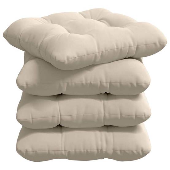 Lot de 4 Coussins de Siège Microfibre Antitache Déhoussable pour Salle à Manger Beige 40x40 cm – ComfortXL Outdoor Living - Image 2