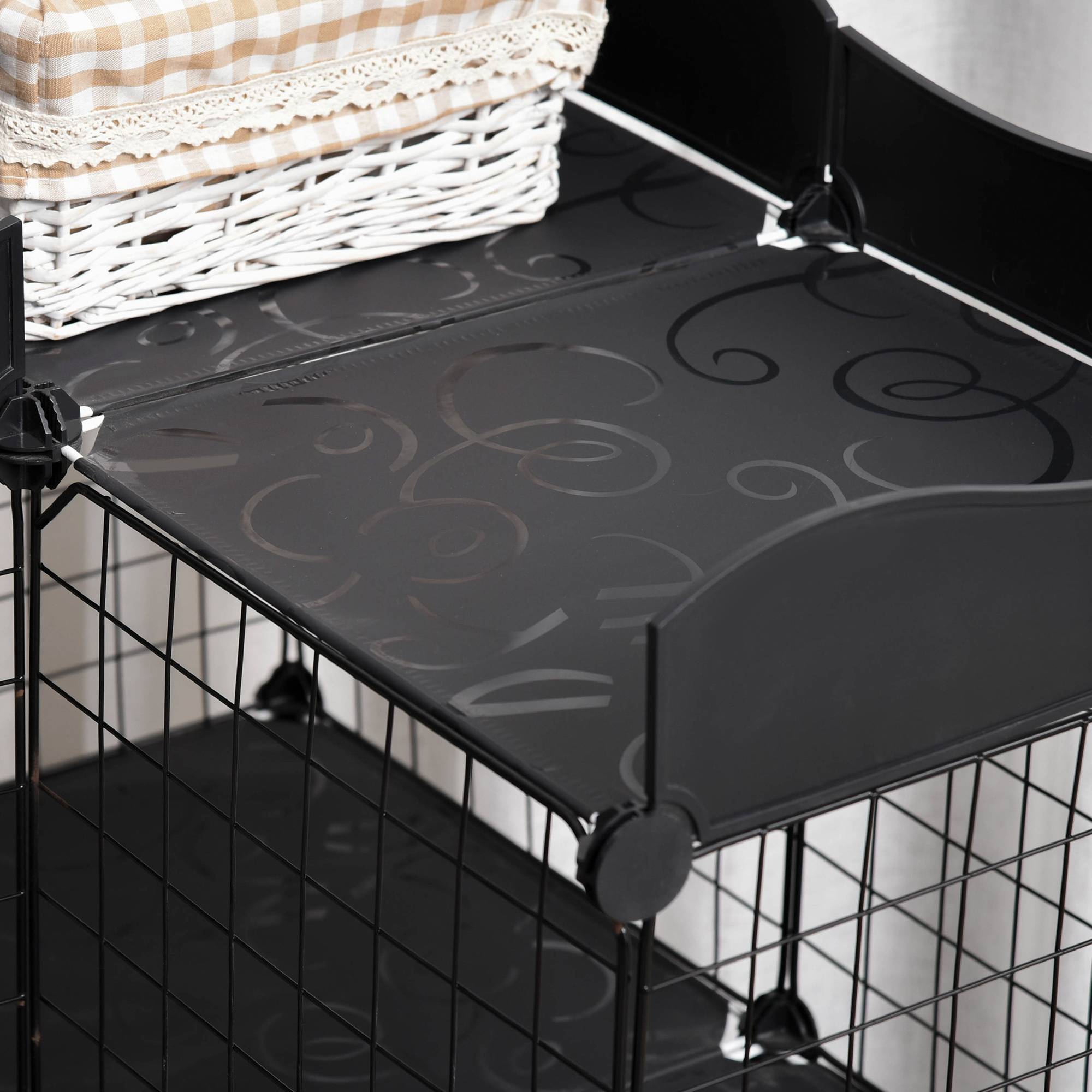 Enclos modulaire pour petits animaux à plusieurs niveaux, avec portes larges, rampes et panneaux en résine PP 105 x 70 x 116 cm - Image 10