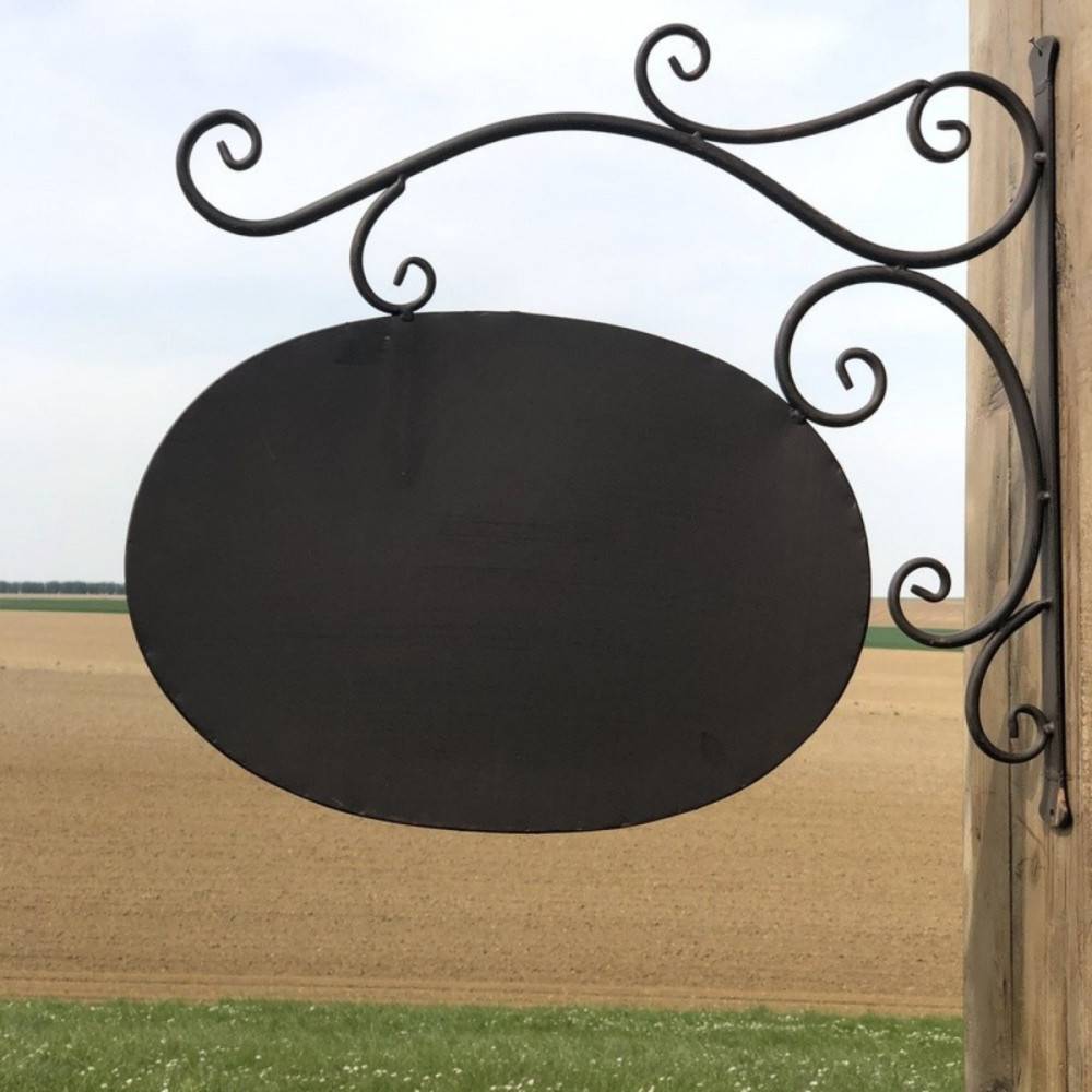 Enseigne plaque de porte écritoire mural jardin métal marron 50x39.5cm Chemin de campagne - Image 2