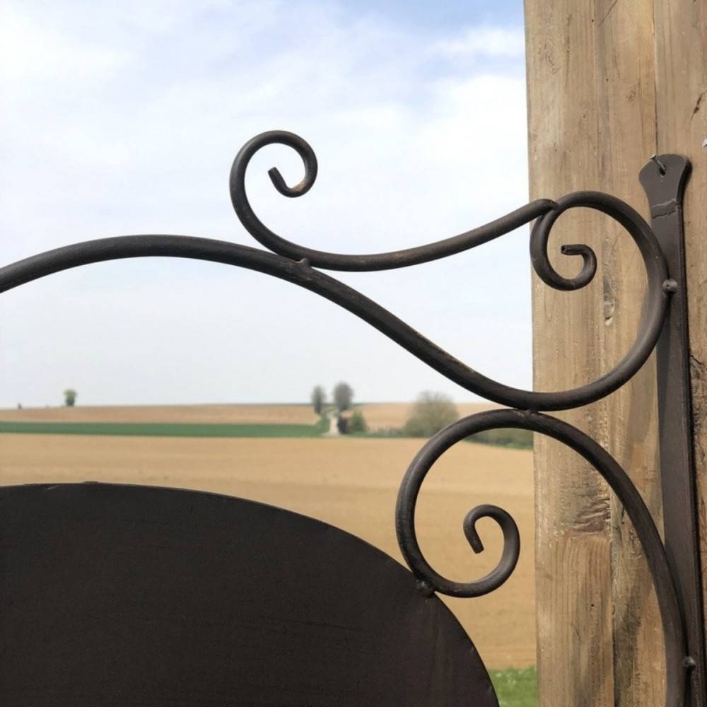 Enseigne plaque de porte écritoire mural jardin métal marron 50x39.5cm Chemin de campagne - Image 3