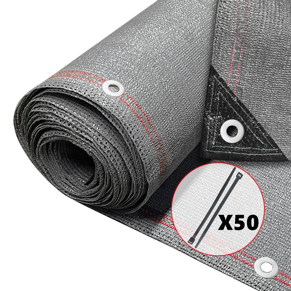 Vounot - Brise vue occultant en HDPE 230g/m² 1.5x10m avec attaches de fixation gris - Image 1