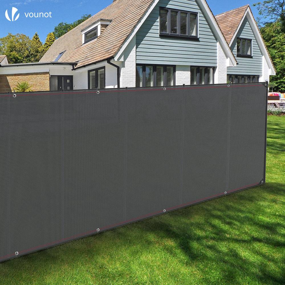Vounot - Brise vue occultant en HDPE 230g/m² 1.5x10m avec attaches de fixation gris - Image 3