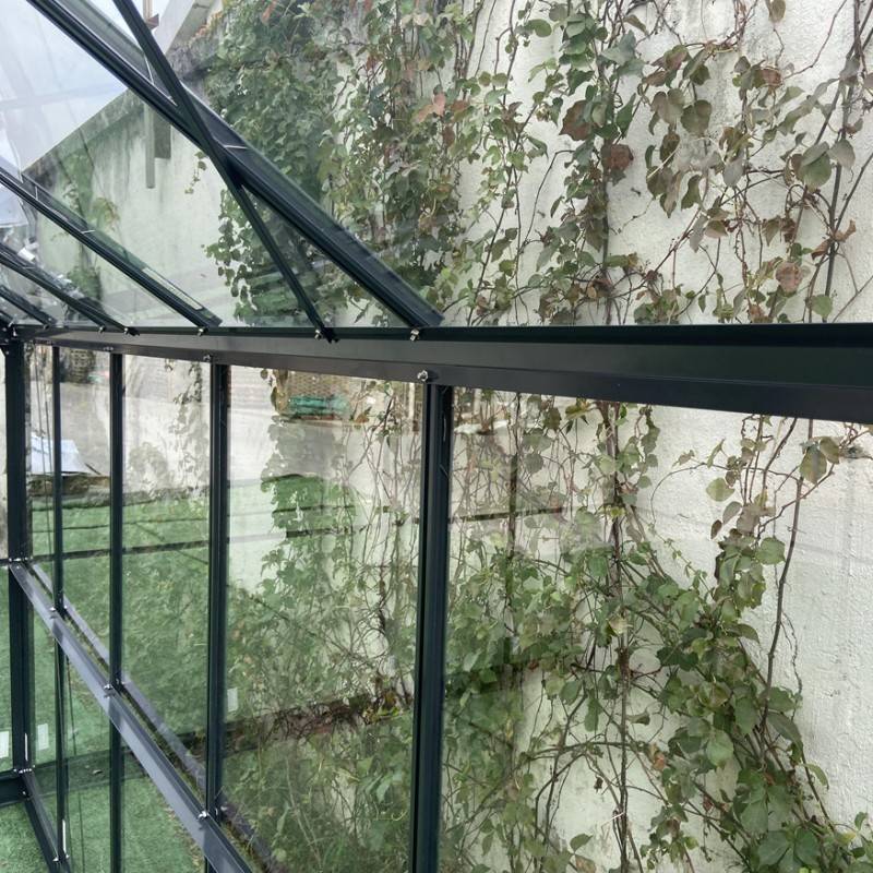 Serre de jardin 11,04 m² aluminium anthracite verre trempé 4mm Green Protect Prima avec embase - Image 7