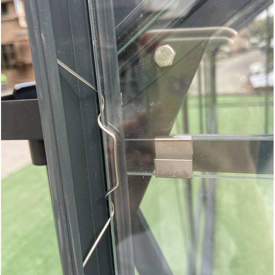 Serre de jardin 11,04 m² aluminium anthracite verre trempé 4mm Green Protect Prima avec embase - Image 5