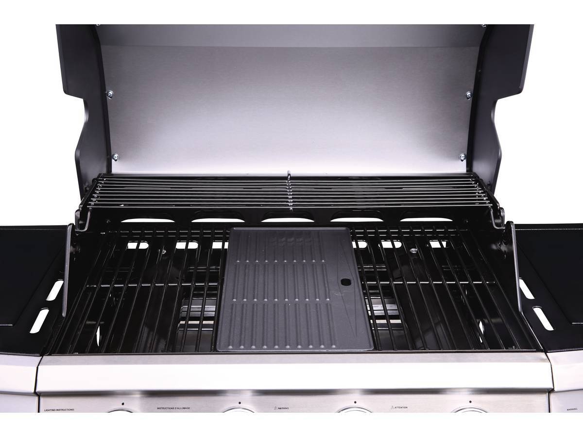 Habitat Et Jardin - Barbecue Gaz "bingo 5" - 5 Brûleurs Dont 1 Latéral - 15.2kw + Housse Protection - Noir -habitat Et Jardin - Image 4