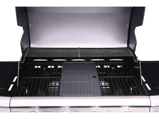 Barbecue Gaz "bingo 5" - 5 Brûleurs Dont 1 Latéral - 15.2kw + Housse Protection - Noir -habitat Et Jardin - Image 4