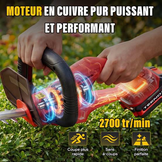 Taille-Haies sur Batterie 20V, 1 Batterie 4000mAh, Lame 52cm, Coupe 16mm, Idéal pour Jardin, Haies, Arbustes et Buissons - Image 4