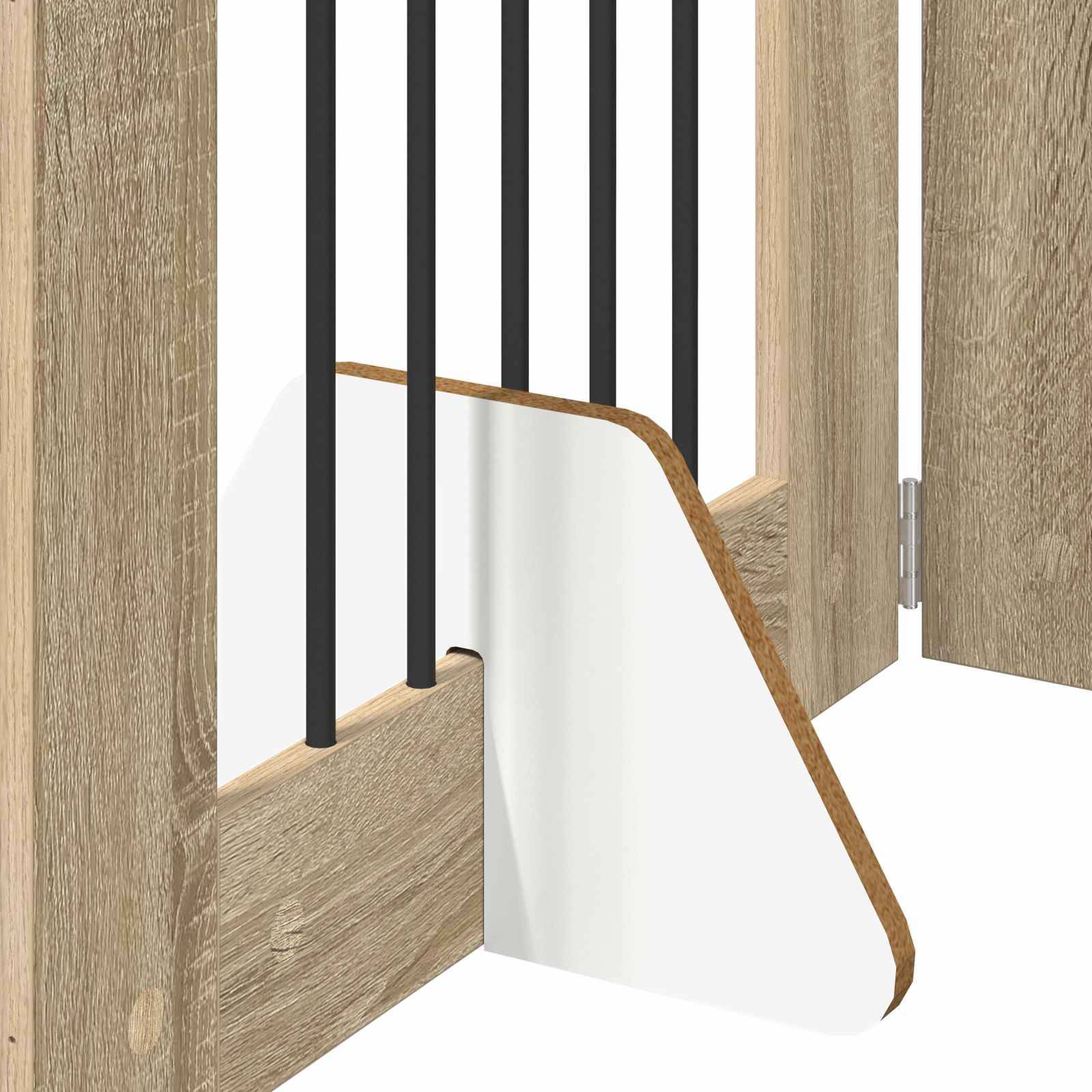 ComfortXL - Barrière pour chien bois ingénierie intérieur pliable 8 panneaux chêne sonoma - ComfortXL Outdoor Living - Image 5