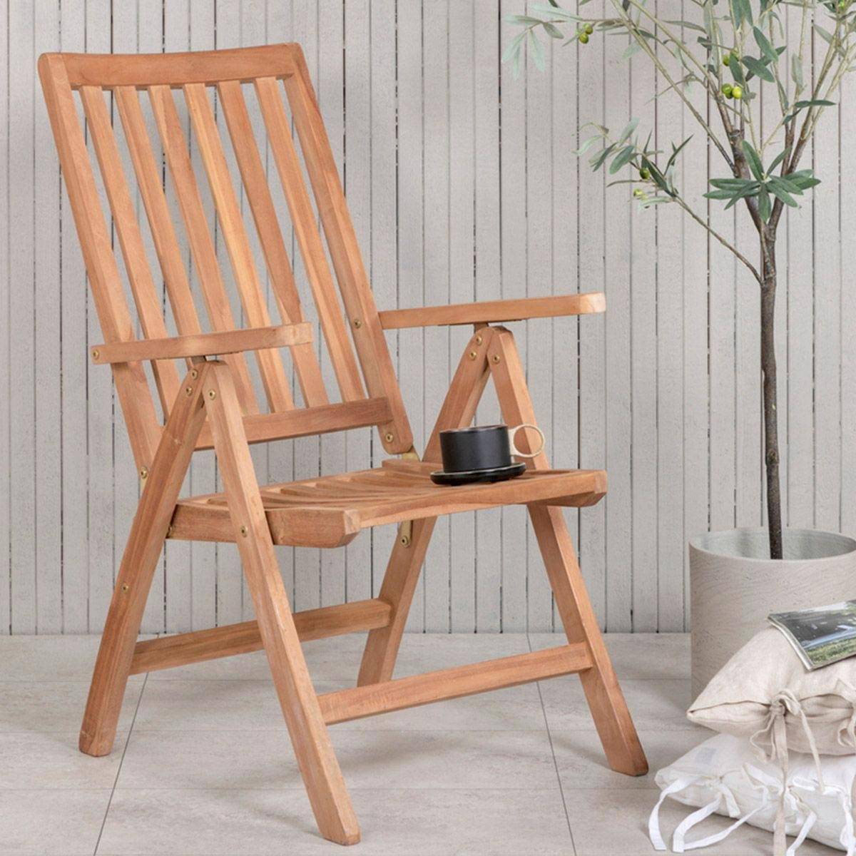 Paris Prix - Chaise de Jardin en Teck "Kenya" 105cm Naturel - Image 8