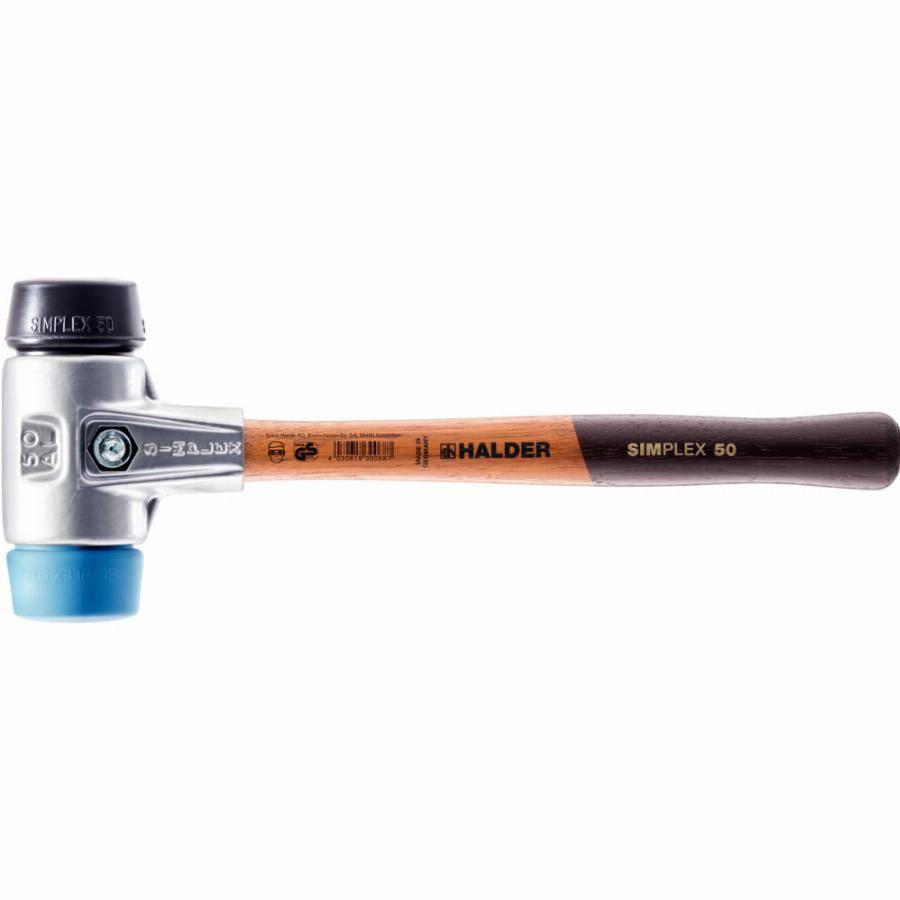 Maillet HALDER SIMPLEX TPE souple / TPE souple avec boîtier en aluminium et manche en bois - D=40 mm - 3112.040