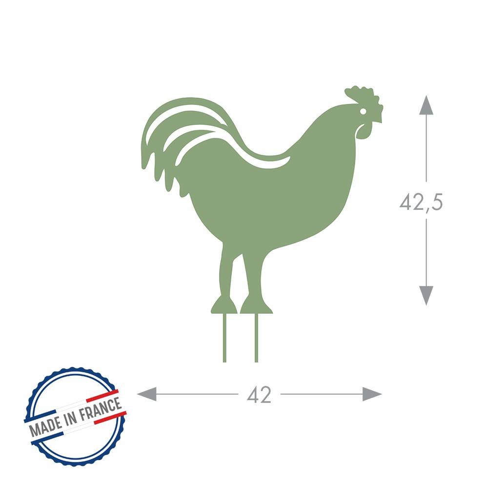 Louis Moulin - Figurine à piquer Coq - 42,5x42 cm - vert clair Louis Moulin - Image 2