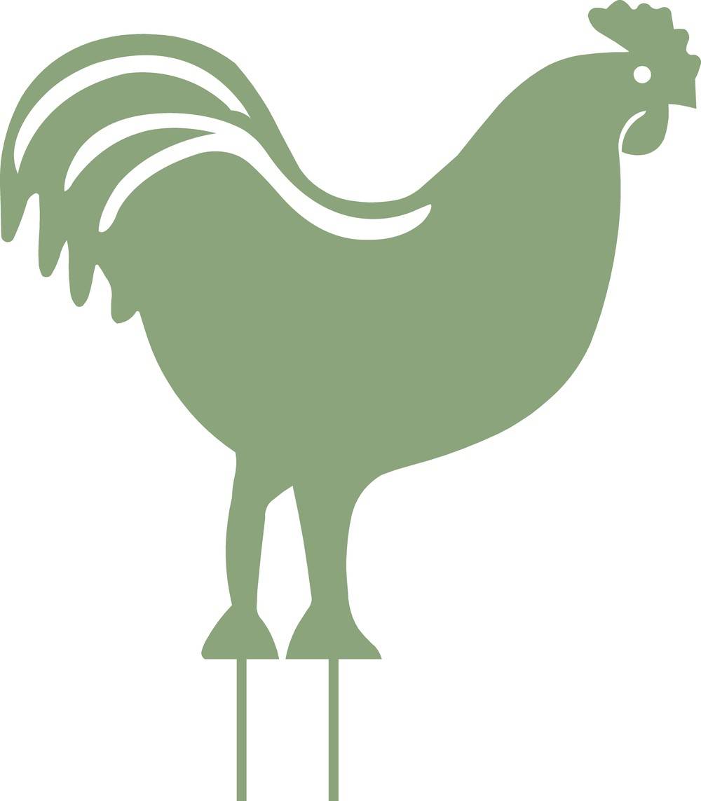 Louis Moulin - Figurine à piquer Coq - 42,5x42 cm - vert clair Louis Moulin - Image 1