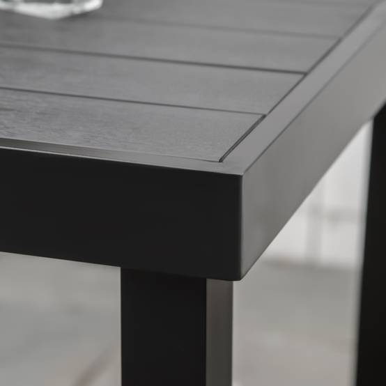 Table de jardin 4 personnes 78x78x74 cm, structure aluminium et plateau plastique facile d’entretien, noire - Image 10