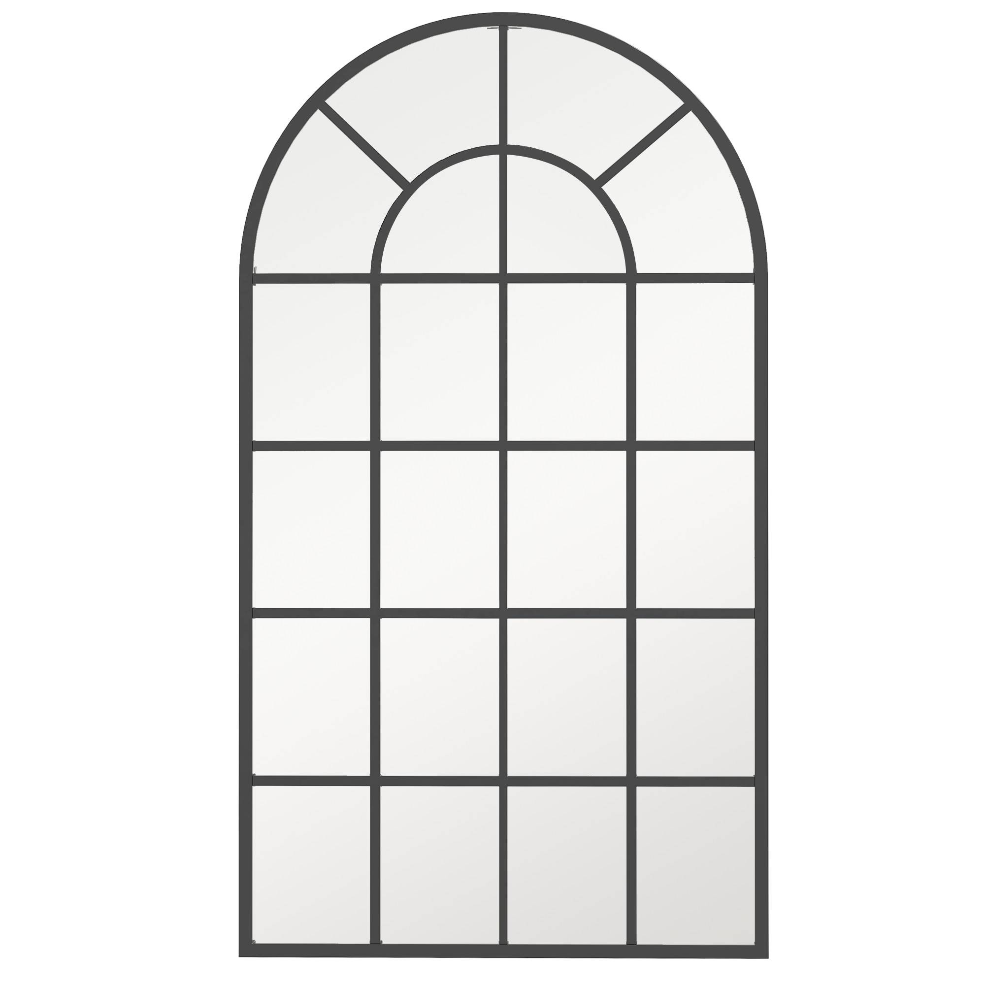 Sans Marque - Miroir mural décoratif moderne 65x110 cm cadre métal salon entrée noir - Image 1
