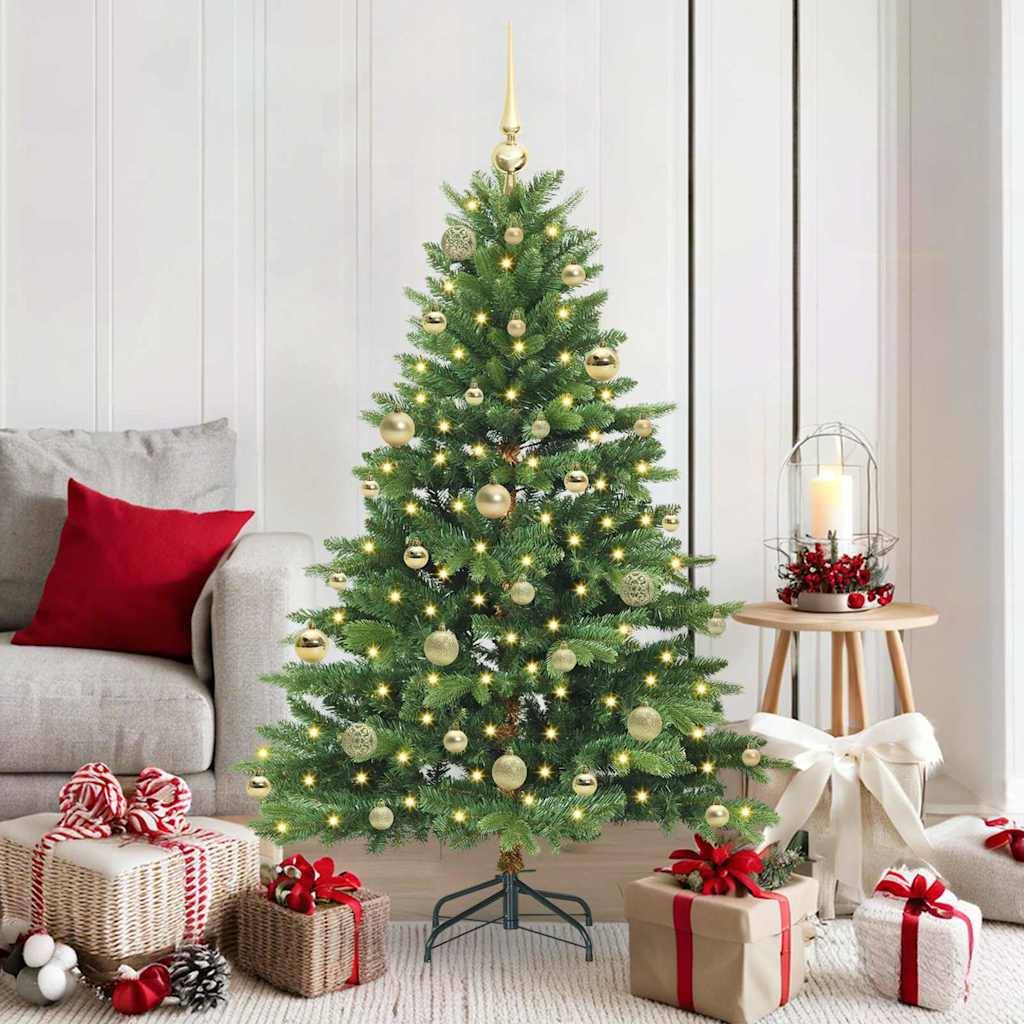 Sapin de Noël | Arbre de Noël artificiel avec 150 LED Vert 150 cm PE et PVC Maison Chic - Image 2