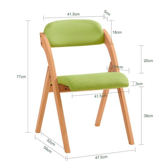 SoBuy Chaise Pliante Rembourrée Ergonomique - Bureau et Cuisine Compacte pour Petits Espaces, Verte FST92-GR - Image 3