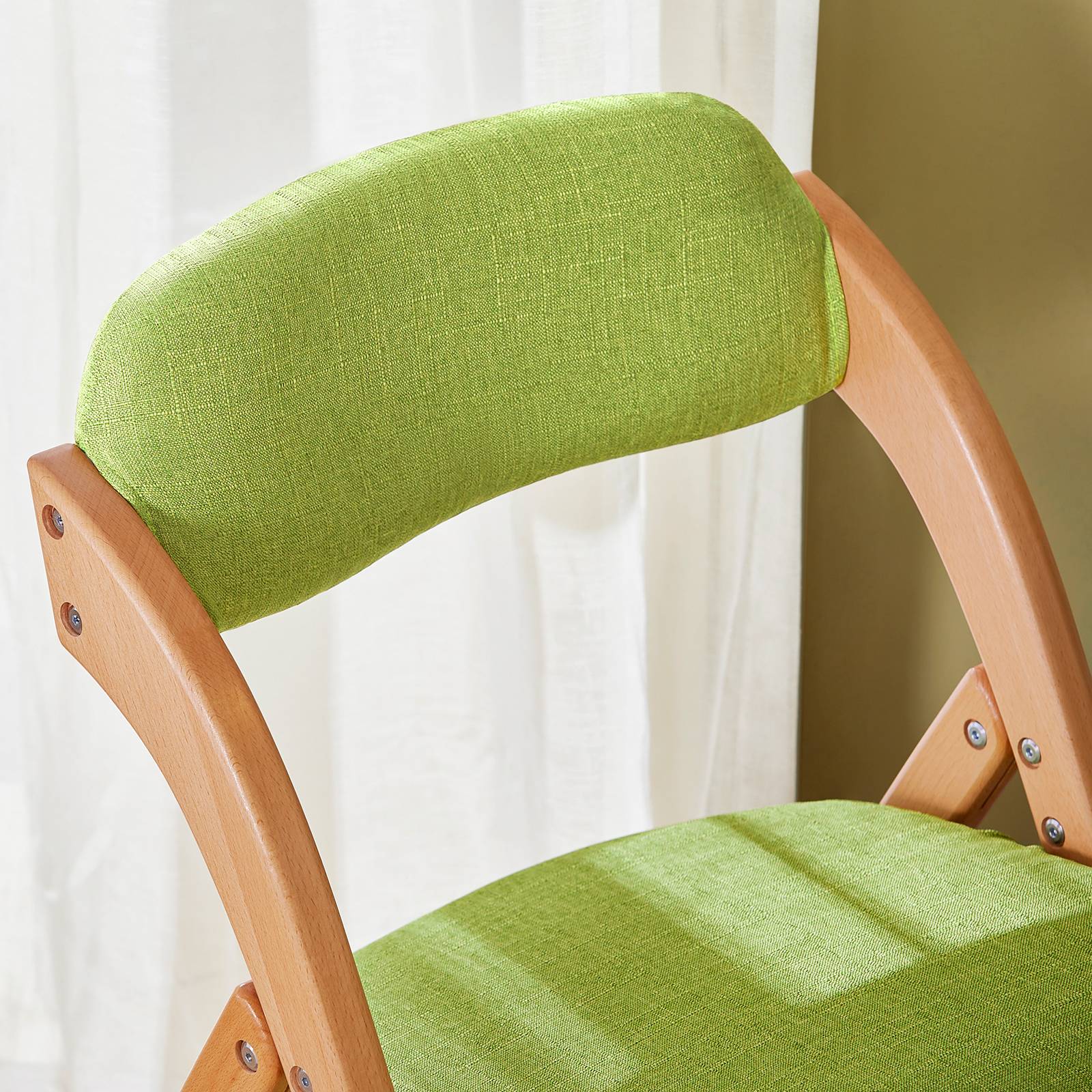 SoBuy Chaise Pliante Rembourrée Ergonomique - Bureau et Cuisine Compacte pour Petits Espaces, Verte FST92-GR - Image 5